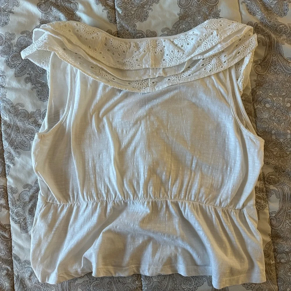 White Ruffle Blouse - Picture 2 of 3